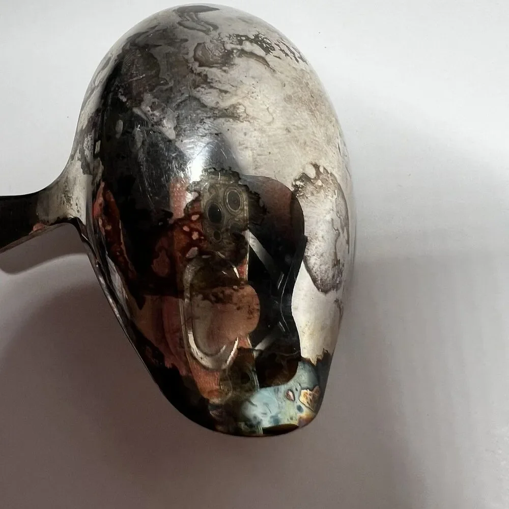 Vintage Norway Silverplate Gravy Ladle Marked 60 Gr NM Pierced Handle 6